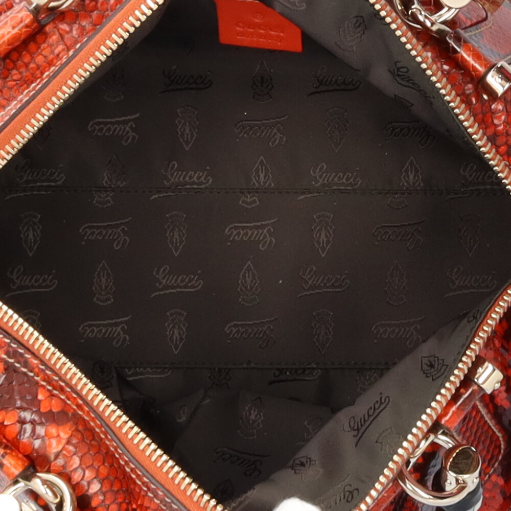 Gucci Bamboo Shoulder Bag Python Red - image 5